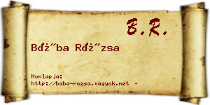 Bába Rózsa névjegykártya