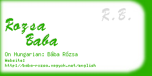 rozsa baba business card
