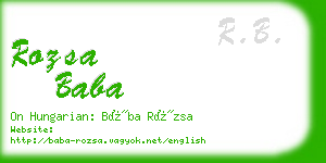 rozsa baba business card